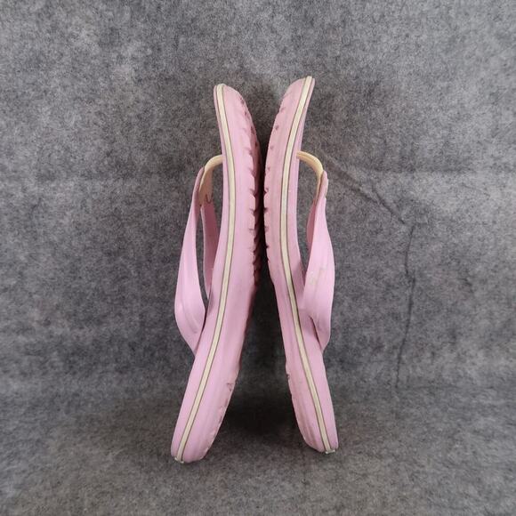 Crocs Shoes Womens 10 Sandals Flip Flops Crocband Pink White Casual Comfort Flat - Picture 8 of 11